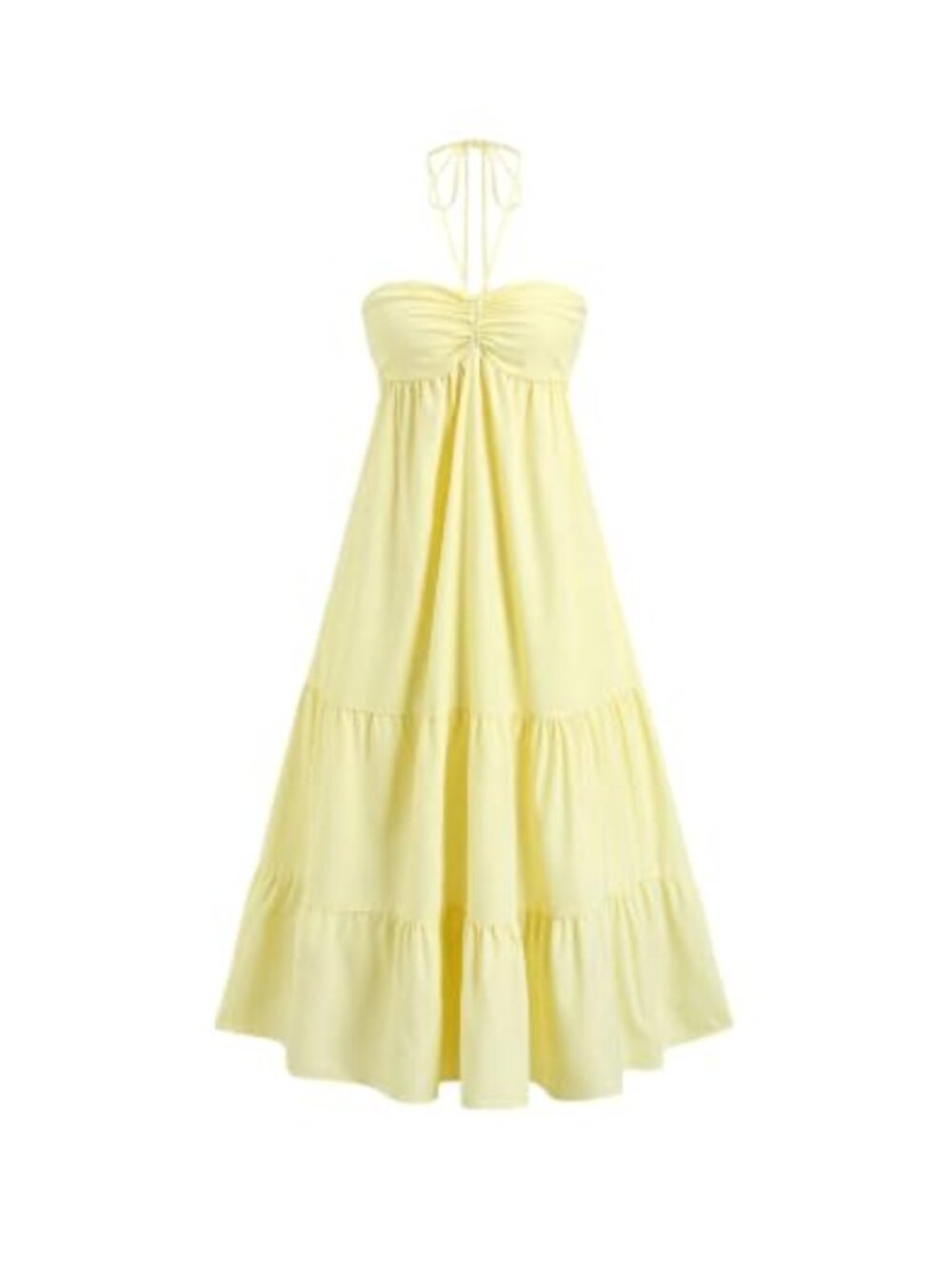 Boho Maxi Dress Halter Neck Sleeveless Backless Tiered Beach Vacation